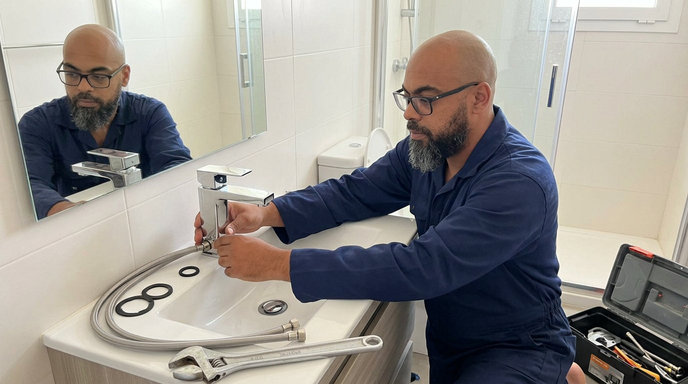 Kare lavabo musluğu montajı